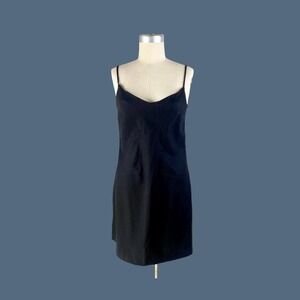 Vintage 90s Rampage Black Mini Dress, Spaghetti Strap Y2K, Size 11